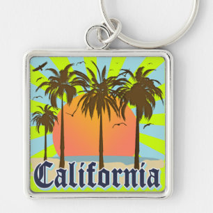 カリフォルニアは日没を浜に引き上げます キーホルダー