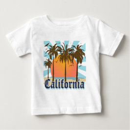 カリフォルニアは日没を浜に引き上げます ベビーTシャツ