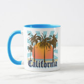 カリフォルニアは日没を浜に引き上げます マグカップ (左)