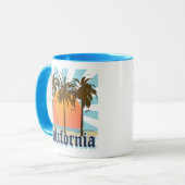 カリフォルニアは日没を浜に引き上げます マグカップ (正面左)