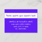 カリフォルニアへの引越し ビジネスカード (裏面)