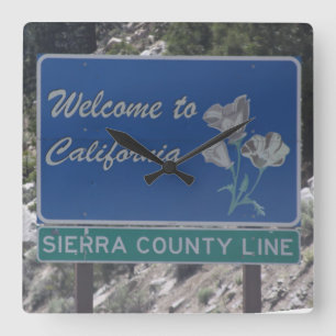 カリフォルニアへようこそ スクエア壁時計