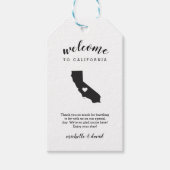 カリフォルニアへようこそ |書道結婚の ギフトタグ (正面)