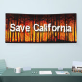 カリフォルニアを山火事から救え 横断幕 (トレードショー)