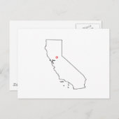 カリフォルニアアウトライナーの地図 ポストカード (正面/裏面)