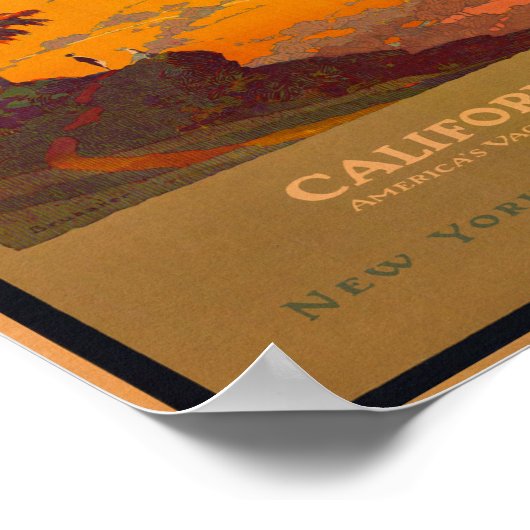 カリフォルニアアメリカズバケーションランドヴィンテージ ポスター (角)