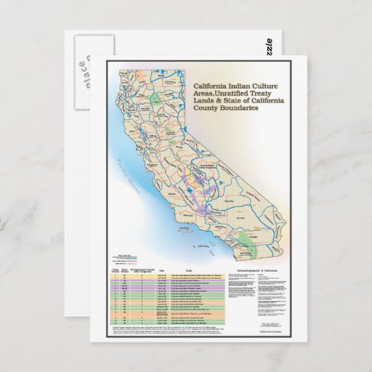 カリフォルニアインドの文化圏-郵便はがき ポストカード (正面/裏面)