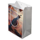 カリフォルニアウイルバードアートワイルドライフ自然 ミディアムペーパーバッグ (裏面アングル)