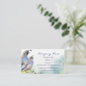 カリフォルニアウイルビジネスカードバード自然 名刺 (スタンド正面)