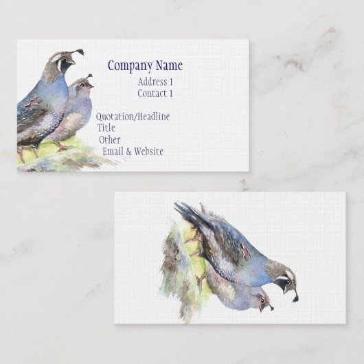 カリフォルニアウイルビジネスカードバード自然 名刺 (正面/裏面)