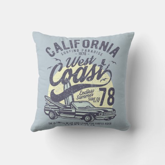 カリフォルニアウエストコーストサーフィンパラダイスサマー クッション (裏面)