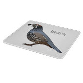 カリフォルニアウズラの鳥の漫画イラストレーション カッティングボード (角)