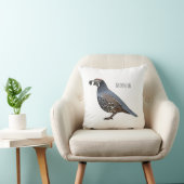 カリフォルニアウズラの鳥の漫画イラストレーション クッション (椅子)