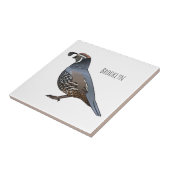 カリフォルニアウズラの鳥の漫画イラストレーション タイル (側面)