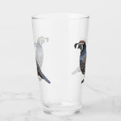 カリフォルニアウズラの鳥の漫画イラストレーション タンブラーグラス (左)