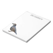 カリフォルニアウズラの鳥の漫画イラストレーション ノートパッド (回転)