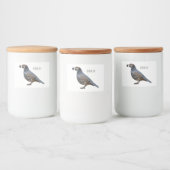 カリフォルニアウズラの鳥の漫画イラストレーション フードラベル (ボトル)