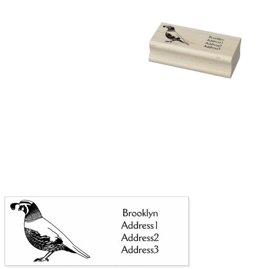 カリフォルニアウズラの鳥の漫画イラストレーション ラバースタンプ (押印)