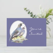 カリフォルニアウズラの鳥の結婚式招待状カスタム 招待状 (スタンド正面)