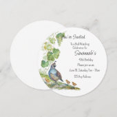 カリフォルニアウズラ 鳥 バードウォッチング 誕生日 招待状 (正面/裏面)