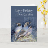 カリフォルニアウズルパーソナリティ誕生日おもしろいバード カード (黄色い花)