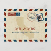 カリフォルニアエアメール | 結婚感謝 ポストカード (正面)