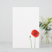 カリフォルニアオレンジレッドポピーシンプル美しい 便箋 (スタンド正面)