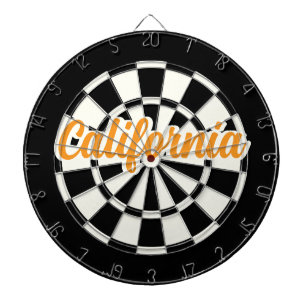 カリフォルニアオレンジ文字ブラックアンドホワイトレトロ ダーツボード