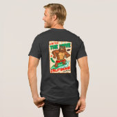 カリフォルニアカスタマイズ州のサーフィンベアが波に乗る トライブレンドTシャツ (フル背面)