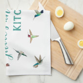 カリフォルニアカスタムハミングバーズキッチンタオル キッチンタオル (四つ折り)