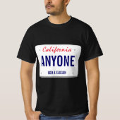 カリフォルニアカスタム州ライセンスプレート Tシャツ (正面)