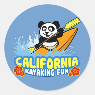 カリフォルニアカヤックおもしろいパンダ ラウンドシール