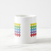 カリフォルニアカラフルハートパターン コーヒーマグカップ (中央)