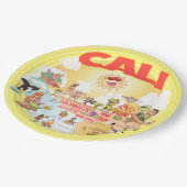 カリフォルニアカリビーチパラダイス ペーパープレート (アングル)