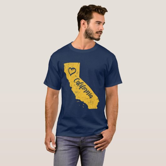 カリフォルニアカリフォルニア州愛動揺してなヴィンテージのTシャツ Tシャツ (正面フル)
