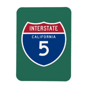 カリフォルニアカリフォルニアI-5州間幹線道路の盾- マグネット