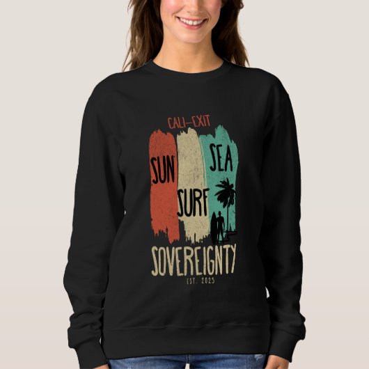 カリフォルニアカリ出口Sun Surf Sea主権2025 スウェットシャツ (正面)