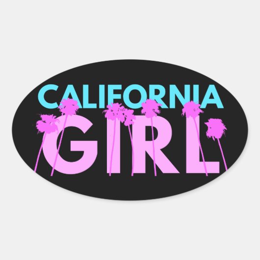 カリフォルニアガール 楕円形シール (正面)