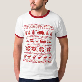 カリフォルニアキュートクリスマスセーターおもしろいホリデー Tシャツ