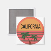 カリフォルニアキュートデザインアイディアパターンサンセットパームズ マグネット (正面/裏面)