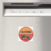 カリフォルニアキュートデザインアイディアパターンサンセットパームズ マグネット (インサイチュ (食洗機))