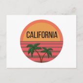 カリフォルニアキュートデザインギフトアイディアサンセットパームズ ポストカード (正面)