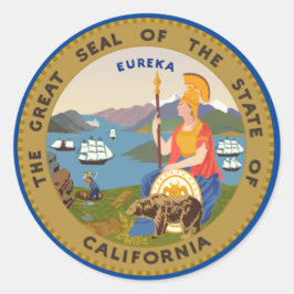 カリフォルニアクラシック州ラウンドステッカー ラウンドシール