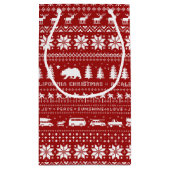 カリフォルニアクリスマスキュートホリデーパターンクリスマス スモールペーパーバッグ (裏面)