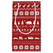 カリフォルニアクリスマスキュートホリデーパターンクリスマス スモールペーパーバッグ (正面)