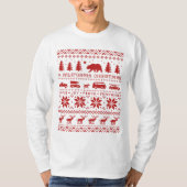 カリフォルニアクリスマス醜い可愛いクリスマスセーターデザイン Tシャツ (正面)