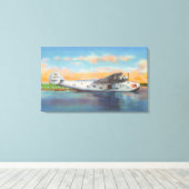 カリフォルニアクリッパー飛行機の表示 キャンバスプリント (インサイチュ (ウッドフロア))