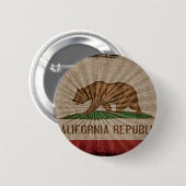 カリフォルニアクールでグランジな旗 缶バッジ (正面&裏面)