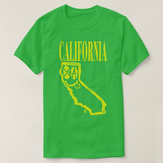 カリフォルニアグランジ州の笑顔顔黒の背景 Tシャツ (デザイン正面)
