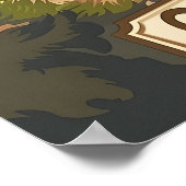 カリフォルニアグリズリーブラウンベアヴィンテージ ポスター (角)